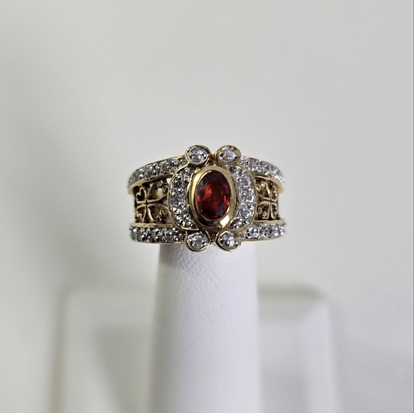 Watch Video  / Sterling Silver 925 Gold Ring - Picture 3 of 9